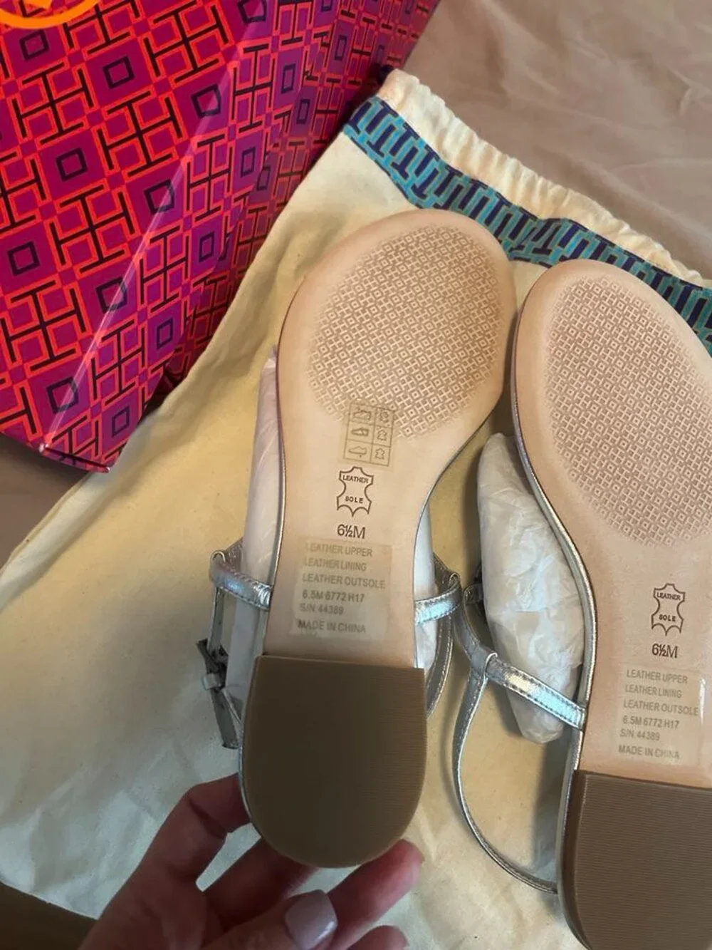 Tory Burch Silver Cristal Sandals 6.5